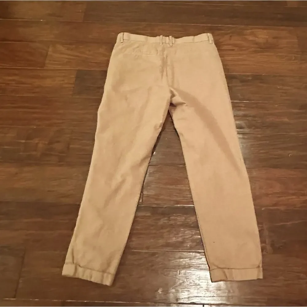 All Saints Mens Pants Tan Trouser Hidden Buttonfly Wool Blend Slacks Size 28 Tan